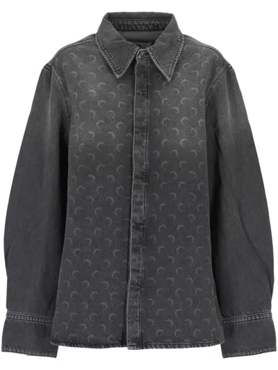 Marine Serre Moon-pattern Shirt In Gray