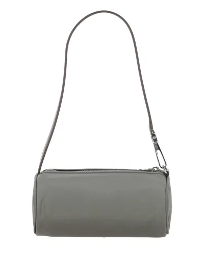 Tory Burch Virginia Cylinder Bag With Double-t Plaque In Gray