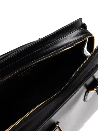 Alexander Mcqueen Large Birdee Top Handle Bag In Black