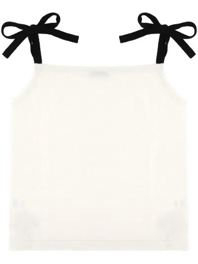 Irreplaceable Two Bows Top In White
