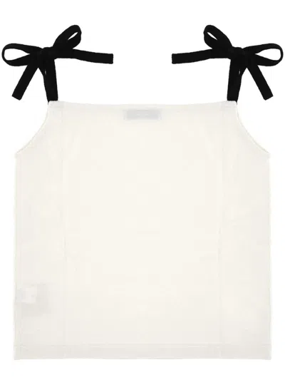 Irreplaceable Two Bows Top In White