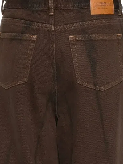 Ganni Brown Organic Cotton Jeans In Brown