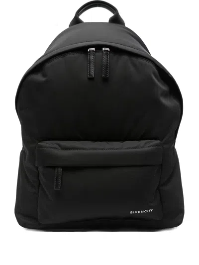 Givenchy Black Backpack With Adjustable Shoulder Straps And Logo On Front In Tech Fabric Man