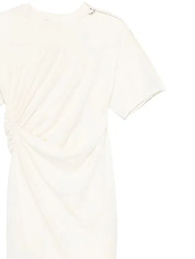 Mugler Asymmetric Pleated Dress In Brown