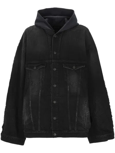 Balenciaga Hybrid Puffer Jackets Multicolor In Black