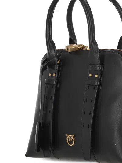 Pinko Bowling Bag Handheld Escape Bag Maxi In Leather In Black