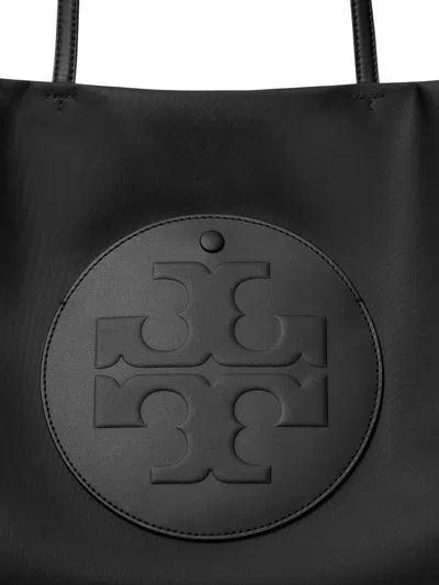 Tory Burch Ella Tote Bag With Logo Embossing In Black