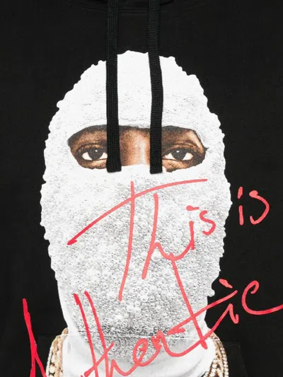 Ih Nom Uh Nit Hooded Sweater With Front Pocket And Print In Black