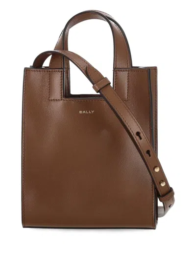 Bally Small Easy Leather Tote Bag In Brown