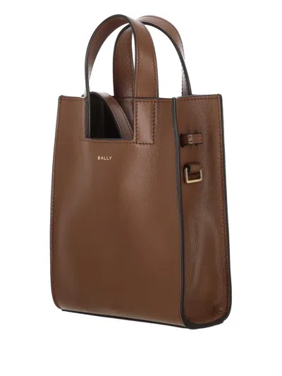 Bally Small Easy Leather Tote Bag In Brown