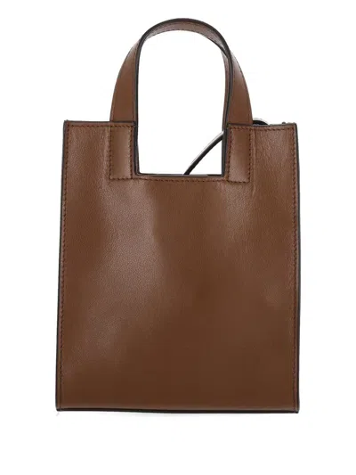 Bally Small Easy Leather Tote Bag In Brown