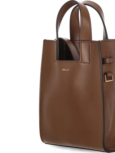 Bally Small Easy Leather Tote Bag In Brown