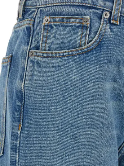 Haikure Korea Rigid Mid-rise Flared-leg Jeans In Blue