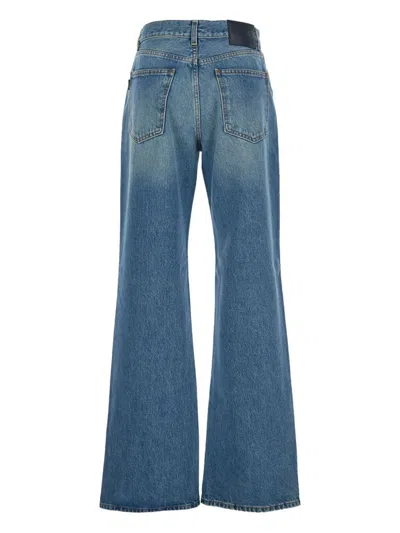 Haikure Korea Rigid Mid-rise Flared-leg Jeans In Blue