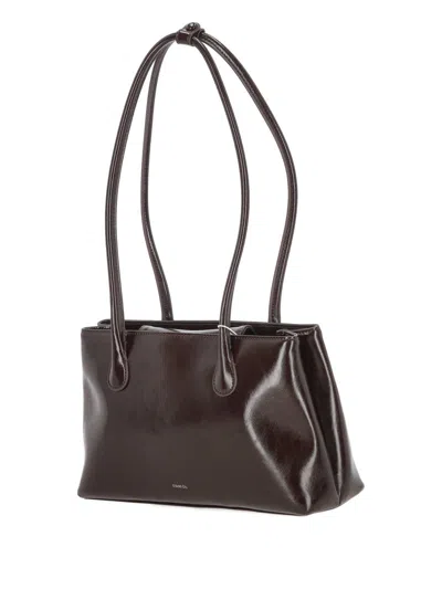 Stand Oil Square Low Rectangular Shoulder Bag In Brown