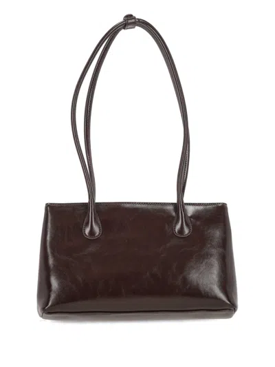 Stand Oil Square Low Rectangular Shoulder Bag In Brown