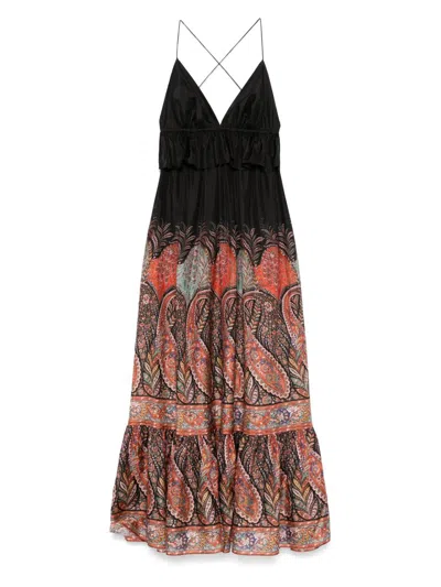 Zimmermann Rhiannon Ruffled Paisley-print Silk Midi Dress In Black Paisley