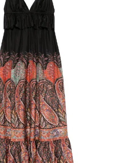 Zimmermann Rhiannon Ruffled Paisley-print Silk Midi Dress In Black Paisley