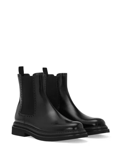 Dolce & Gabbana Classic Ankle Boots In Brushed Calfskin Dolce E Gabbana In Black