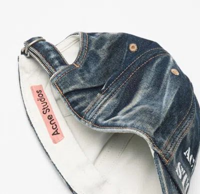 Acne Studios Logo-print Baseball Cap In Blue