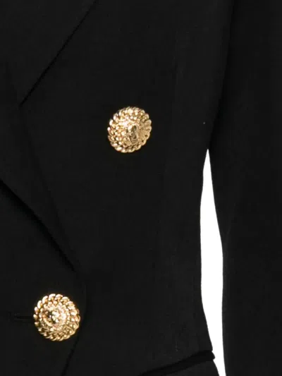 Balmain Double-breasted Grain De Poudre Wool Blazer In Multi