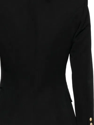 Balmain Double-breasted Grain De Poudre Wool Blazer In Multi