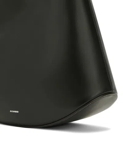 Jil Sander Medium Eldorado Shoulder Bag In Black