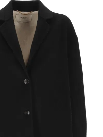 Agnona Coats In Black