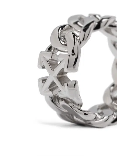 Off-white Arrow Ring In Metallic