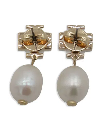 Tory Burch Mother-of-pearl Kira Drop Earrings In White