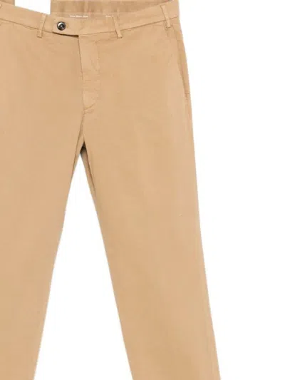 Michael Coal Button-fastening Trousers In Brown