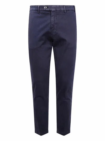 Michael Coal Button-fly Cotton Trousers In Blue
