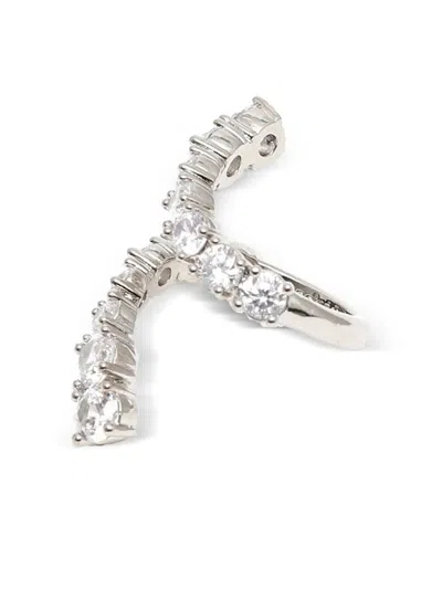 Panconesi Double-band Embellished Ring In Metallic