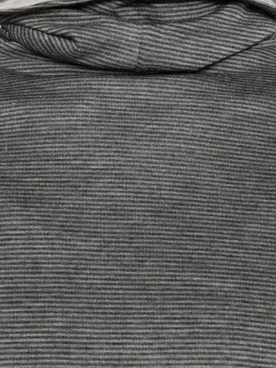 Purotatto Striped Turtleneck Top In Gray