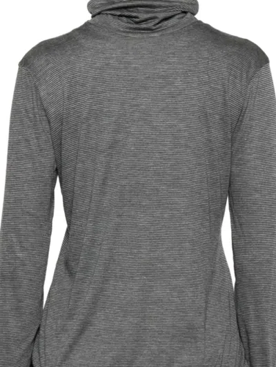 Purotatto Striped Turtleneck Top In Gray