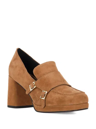 Bruno Premi Buckle Platform Pumps In Brown