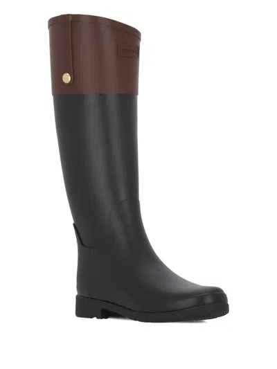 Hunter Stivali Refined Riding Tall Wellington Brown Bolt In Black