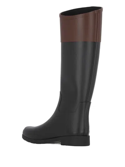 Hunter Stivali Refined Riding Tall Wellington Brown Bolt In Black
