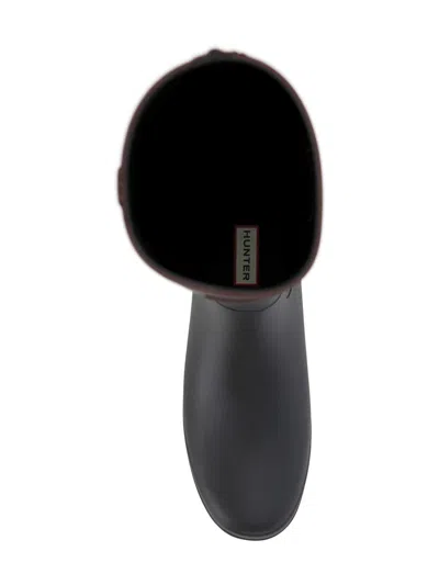 Hunter Stivali Refined Riding Tall Wellington Brown Bolt In Black