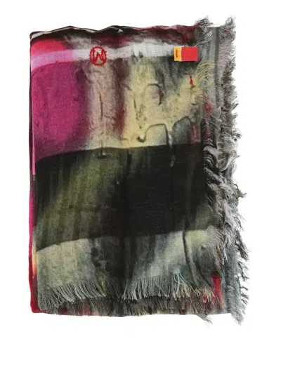 Talking Walls Ela Chromas Fringed Scarf In Multi