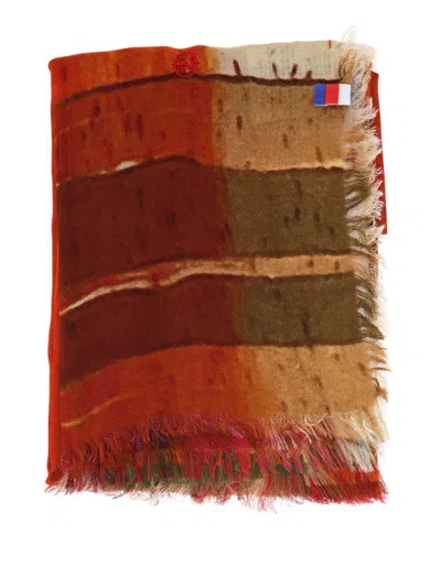 Talking Walls Arlatan Fringed Striped Scarf In Multi