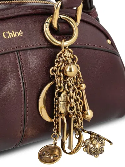 Chloé Small Bowling Shoulder Bag In Leather In Burgundy