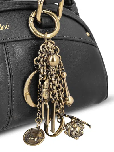 Chloé Black Leather Chloe Bowling Top Handle Bag In Black