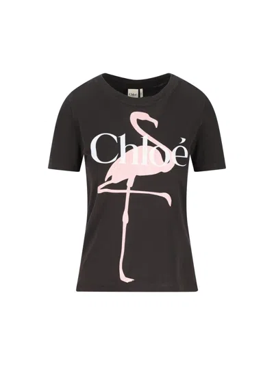 Chloé Baby Fit T-shirt With Logo In Cotton Jersey In Multi