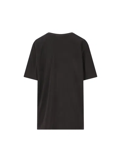 Chloé Women Black Crewneck T-shirt With Maxi Logo Print On The Front In Cotton Woman