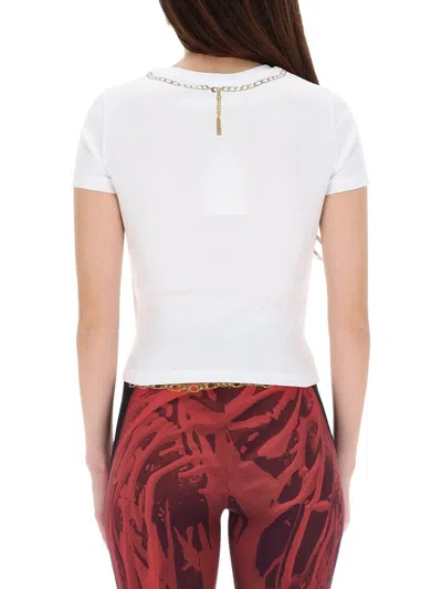 Marine Serre Chain Necklace Print Cotton T-shirt In White
