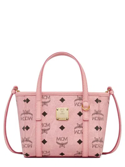 Mcm Mini Toni Visetos Coated Canvas Top Handle Shopper Bag In Pink