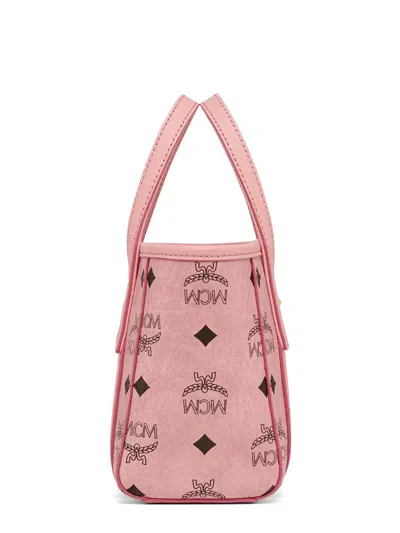 Mcm Mini Toni Visetos Coated Canvas Top Handle Shopper Bag In Pink