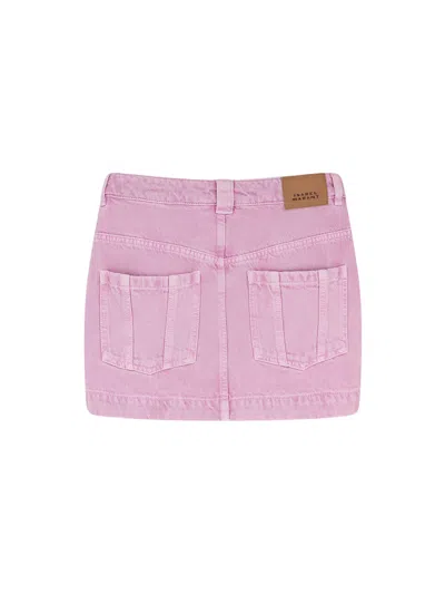 Isabel Marant Étoile Juana Paneled Denim Mini Skirt In Pink