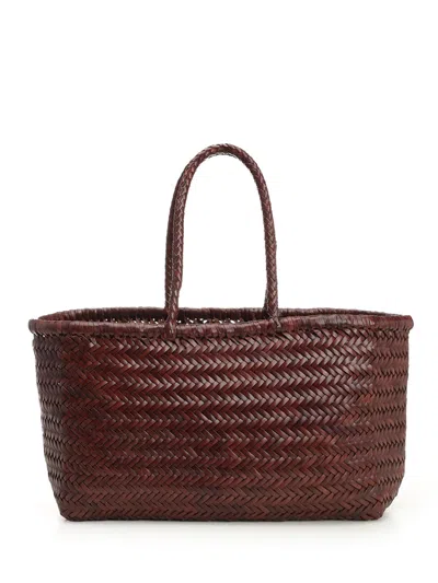 Dragon Diffusion Large Woven Leather Basket Handbags Brown In Brown